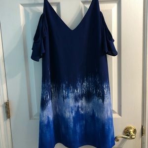 Blue ombré cold shoulder dress